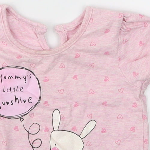 George Girls Pink   Basic T-Shirt Size 12 Months