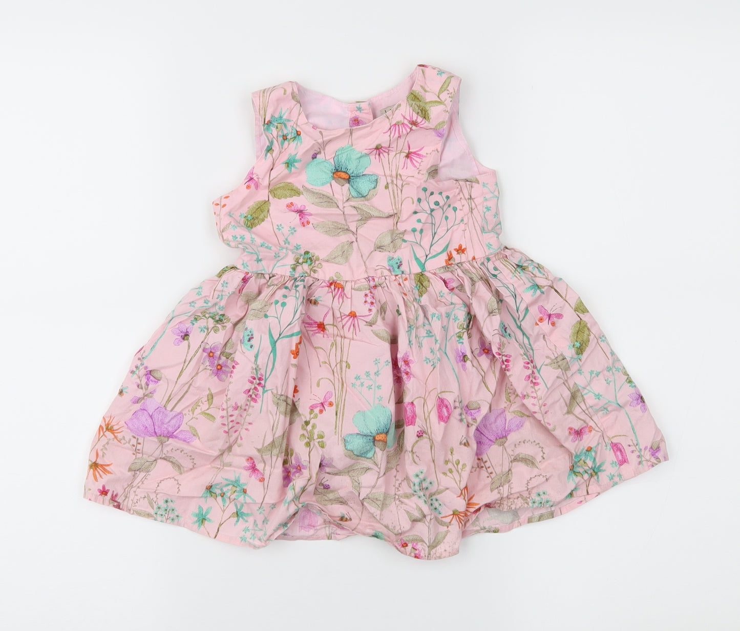 NEXT Girls Pink Floral  Fit & Flare  Size 12-18 Months