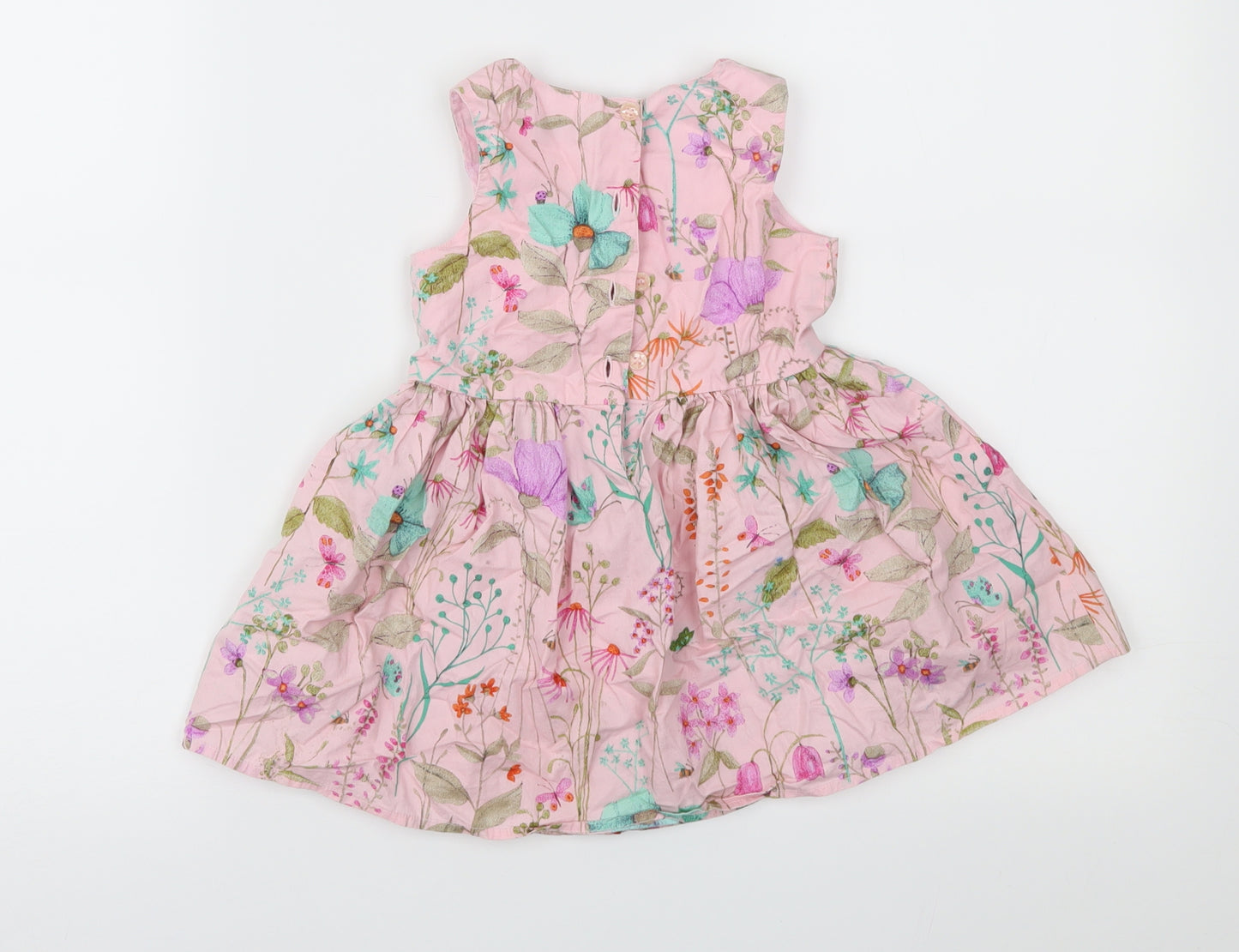 NEXT Girls Pink Floral  Fit & Flare  Size 12-18 Months