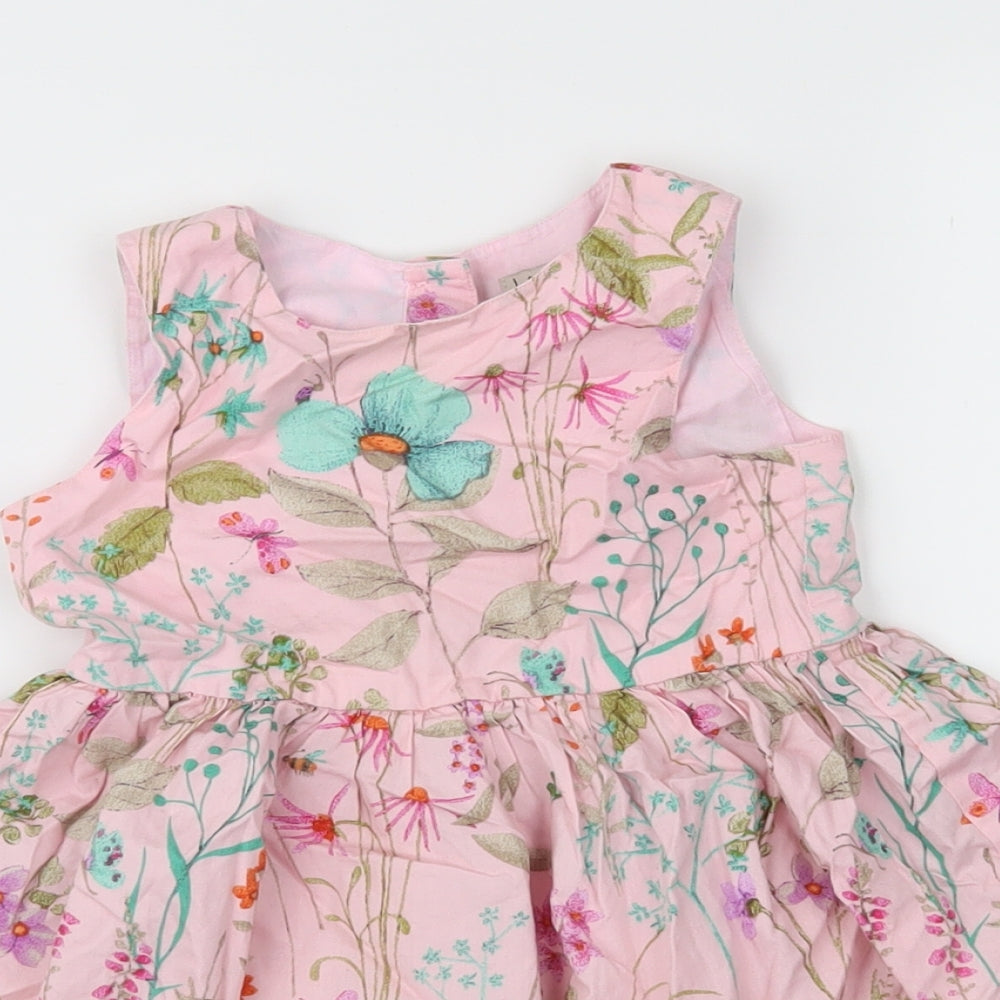 NEXT Girls Pink Floral  Fit & Flare  Size 12-18 Months