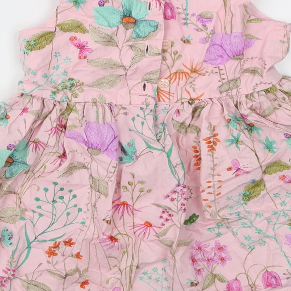 NEXT Girls Pink Floral  Fit & Flare  Size 12-18 Months