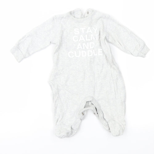 Matalan Baby Grey Polka Dot  Babygrow One-Piece Size 0-3 Months
