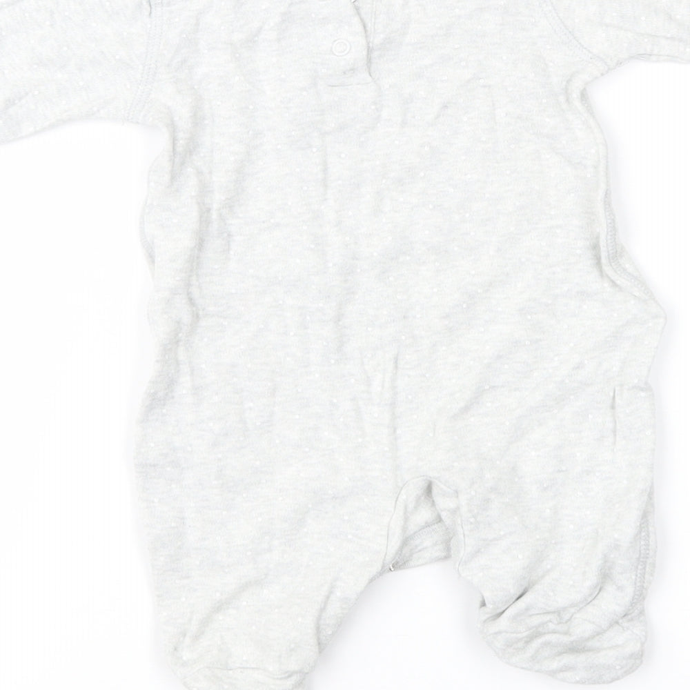 Matalan Baby Grey Polka Dot  Babygrow One-Piece Size 0-3 Months