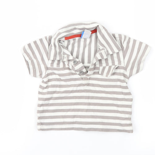Adams Boys Brown Striped  Basic Polo Size 9-12 Months
