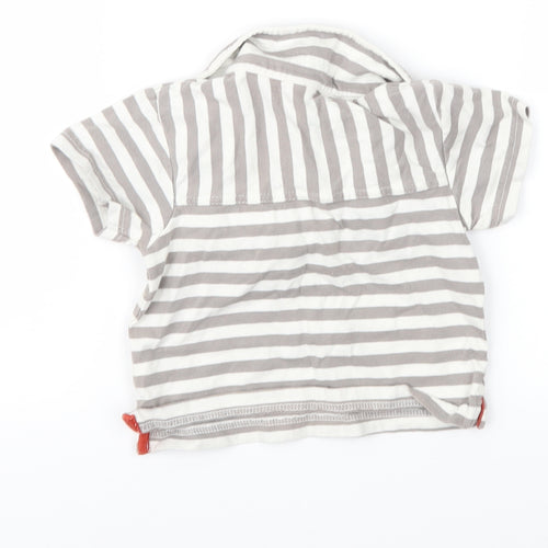 Adams Boys Brown Striped  Basic Polo Size 9-12 Months