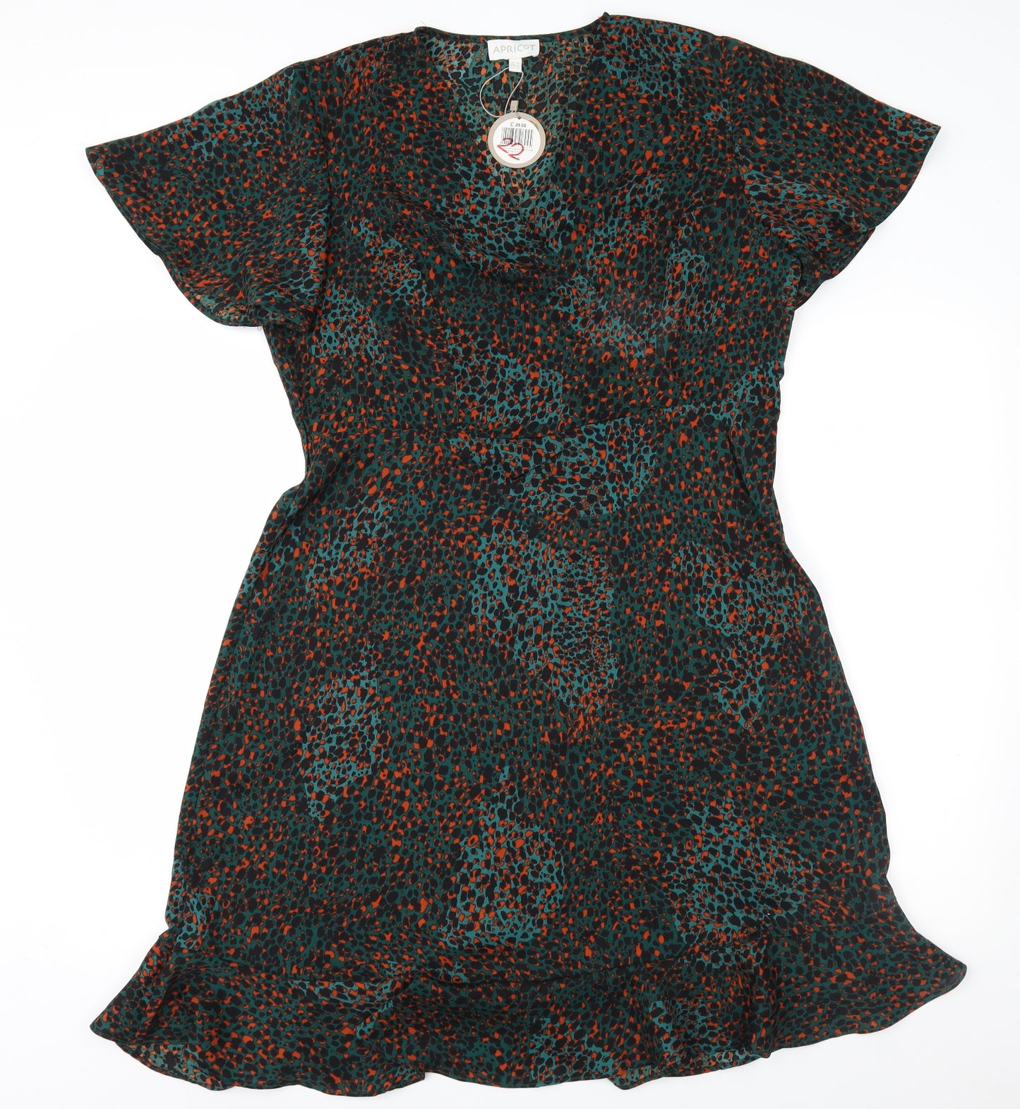 Apricot Womens Green Animal Print  Fit & Flare  Size 16