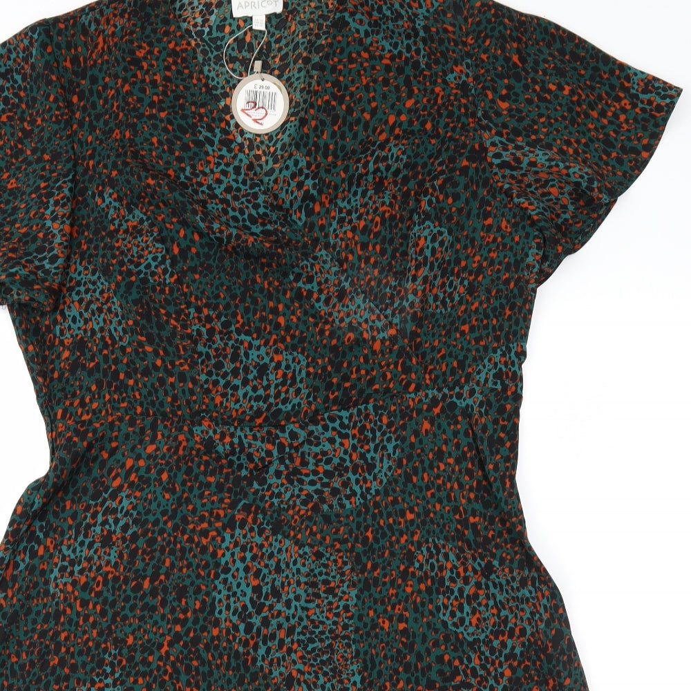 Apricot Womens Green Animal Print  Fit & Flare  Size 16