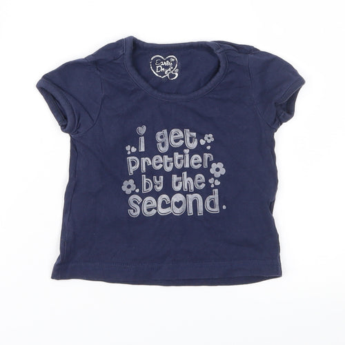Earlydays Girls Blue   Basic T-Shirt Size 9-12 Months