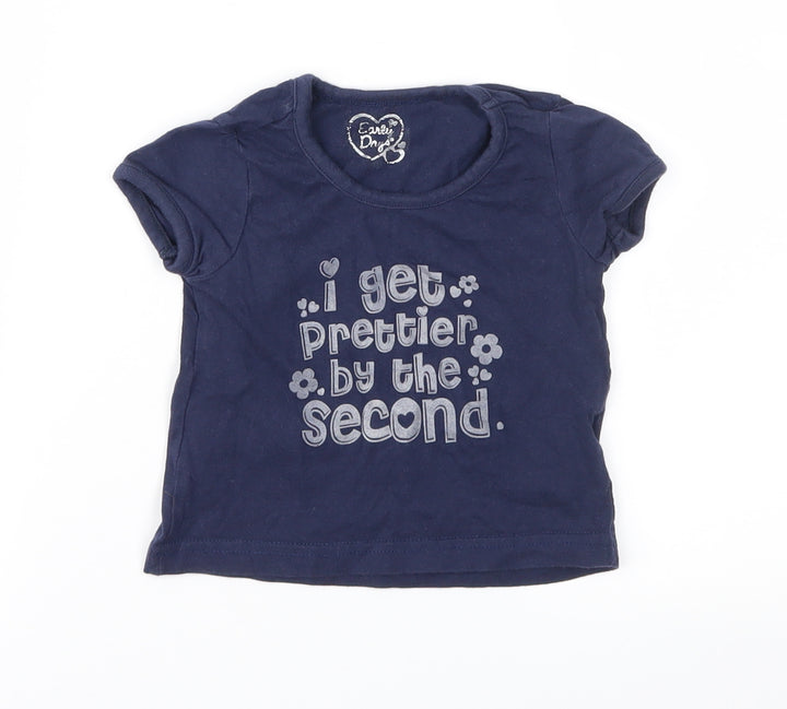 Earlydays Girls Blue Basic T-Shirt Size 9-12 Months