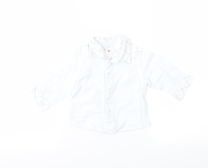 C&A Boys Blue Striped Basic Button-Up Size 3-6 Months