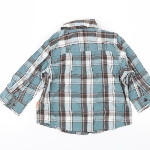 Mothercare Boys Blue Check  Basic Button-Up Size 9-12 Months