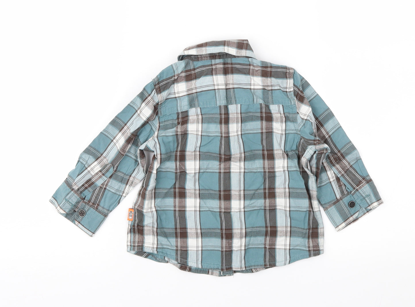 Mothercare Boys Blue Check  Basic Button-Up Size 9-12 Months