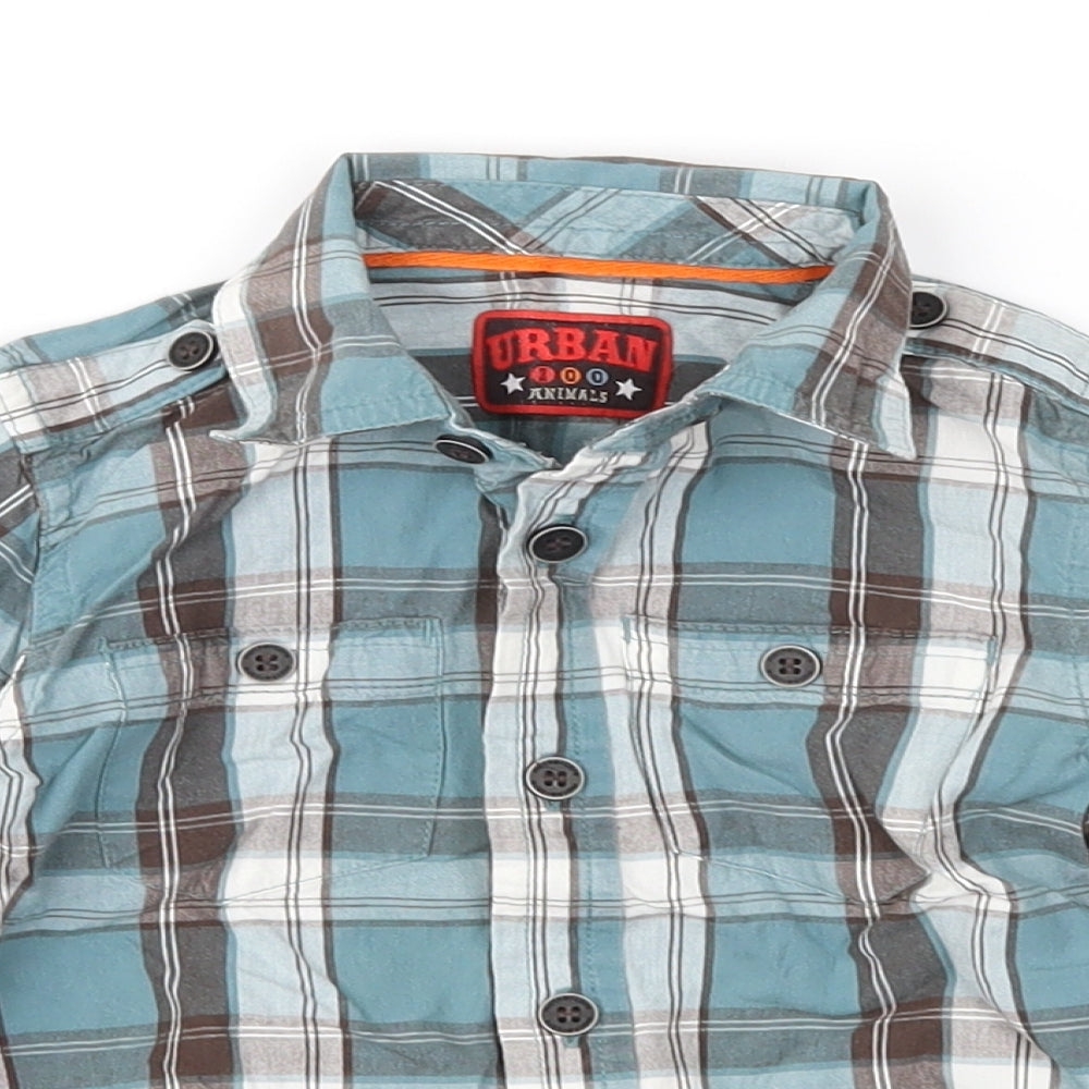 Mothercare Boys Blue Check  Basic Button-Up Size 9-12 Months