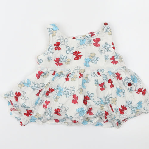 Marks and Spencer Girls White Geometric  Fit & Flare  Size 12-18 Months
