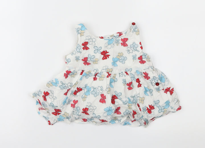 Marks and Spencer Girls White Geometric Fit & Flare Size 12-18 Months
