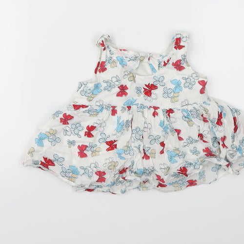 Marks and Spencer Girls White Geometric  Fit & Flare  Size 12-18 Months