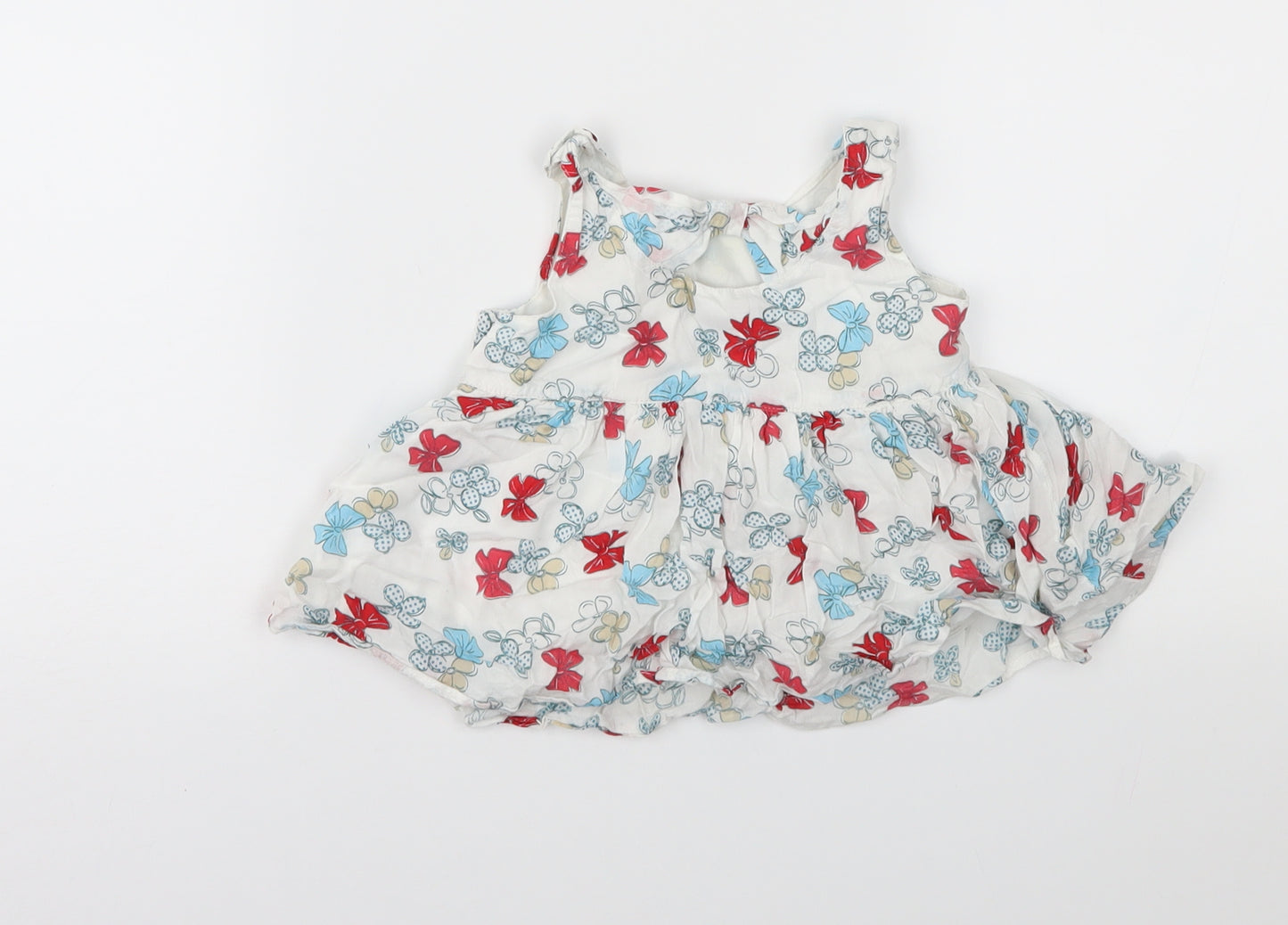Marks and Spencer Girls White Geometric  Fit & Flare  Size 12-18 Months