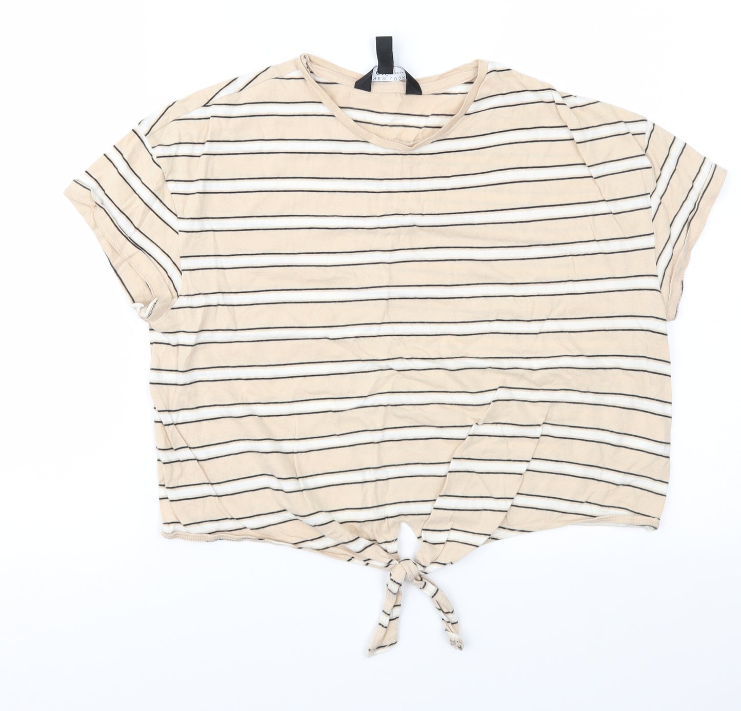 New Look Girls Brown Striped  Basic T-Shirt Size 12-13 Years
