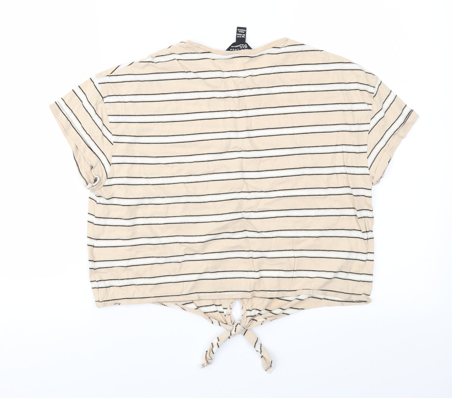New Look Girls Brown Striped  Basic T-Shirt Size 12-13 Years
