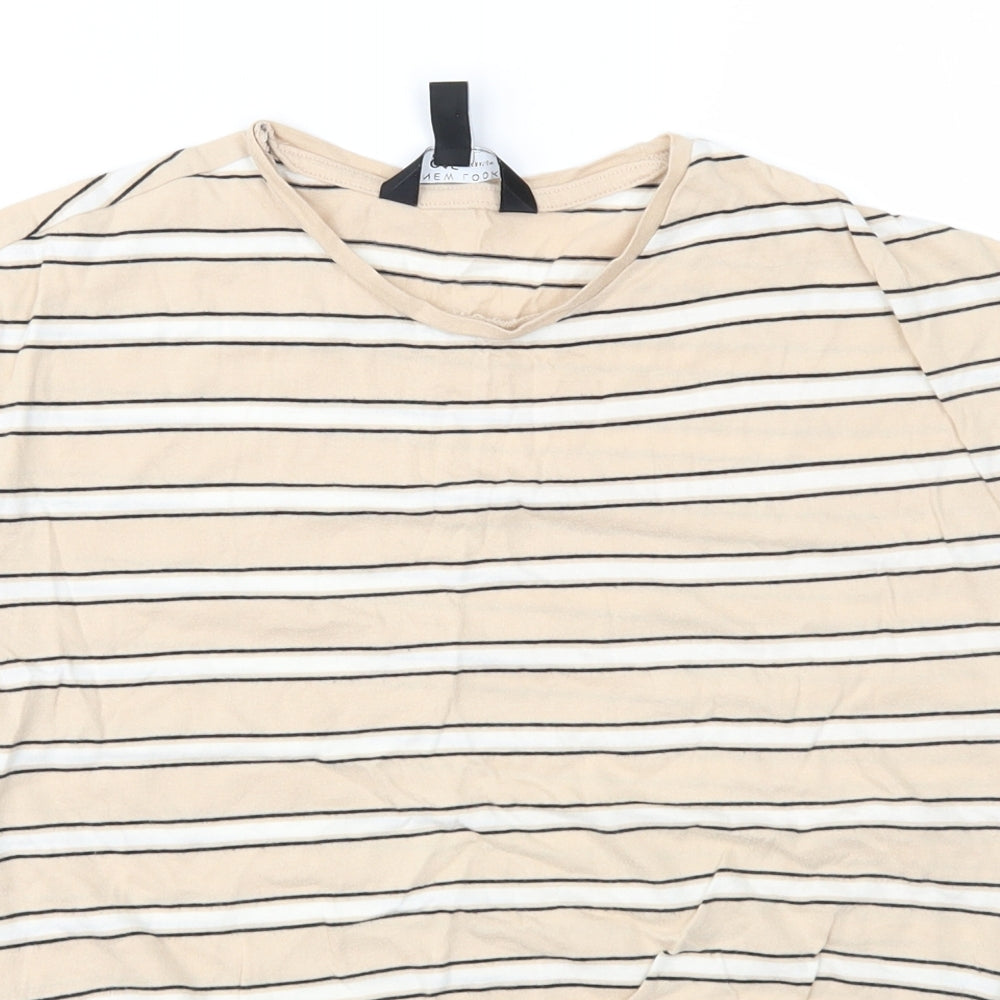 New Look Girls Brown Striped  Basic T-Shirt Size 12-13 Years