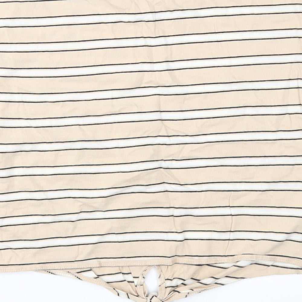 New Look Girls Brown Striped  Basic T-Shirt Size 12-13 Years