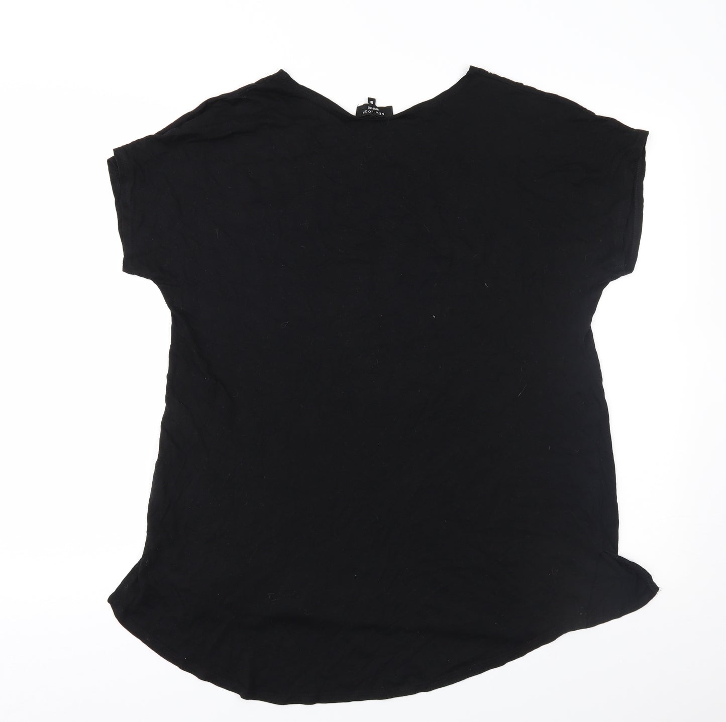 New Look Womens Black Geometric  Basic T-Shirt Size 18