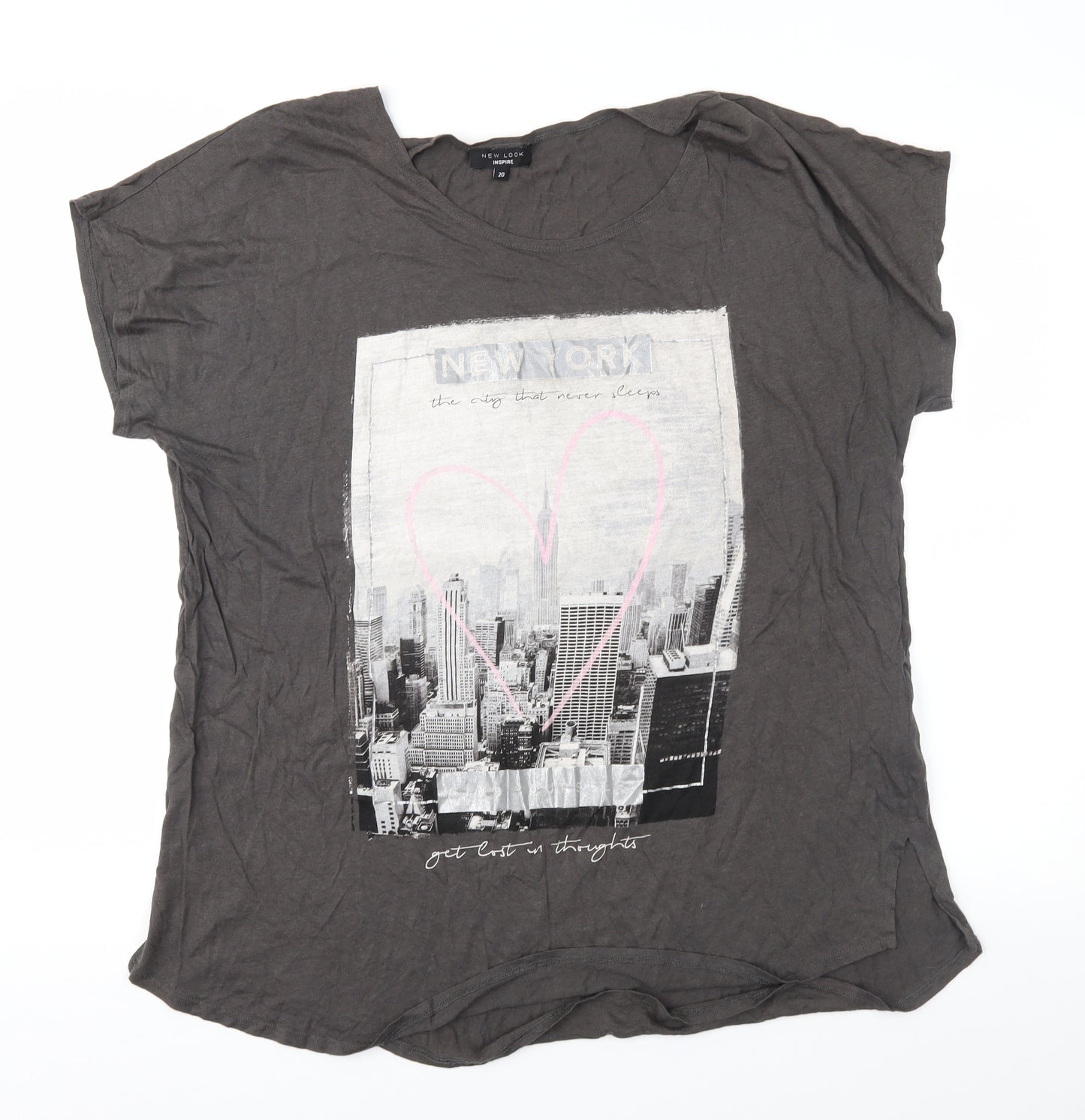 New Look Womens Grey   Basic T-Shirt Size 18