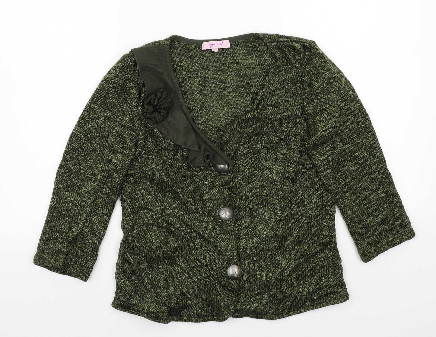 Per Una Womens Green   Cardigan Jumper Size 14