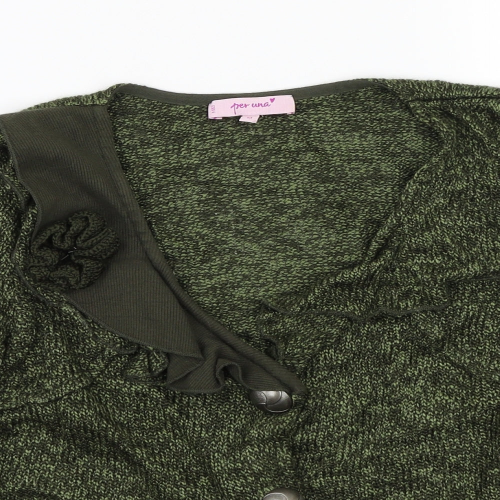 Per Una Womens Green   Cardigan Jumper Size 14