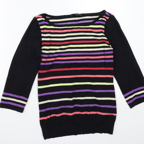 Coast Womens Black Striped  Cardigan Jumper Size 10