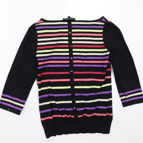 Coast Womens Black Striped  Cardigan Jumper Size 10