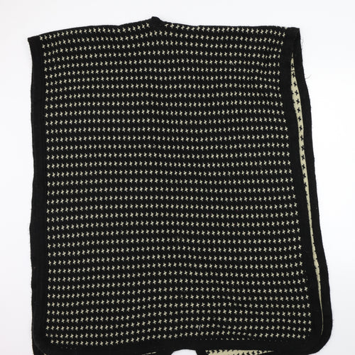 Preworn Womens Black Geometric  Wrap Jumper One Size