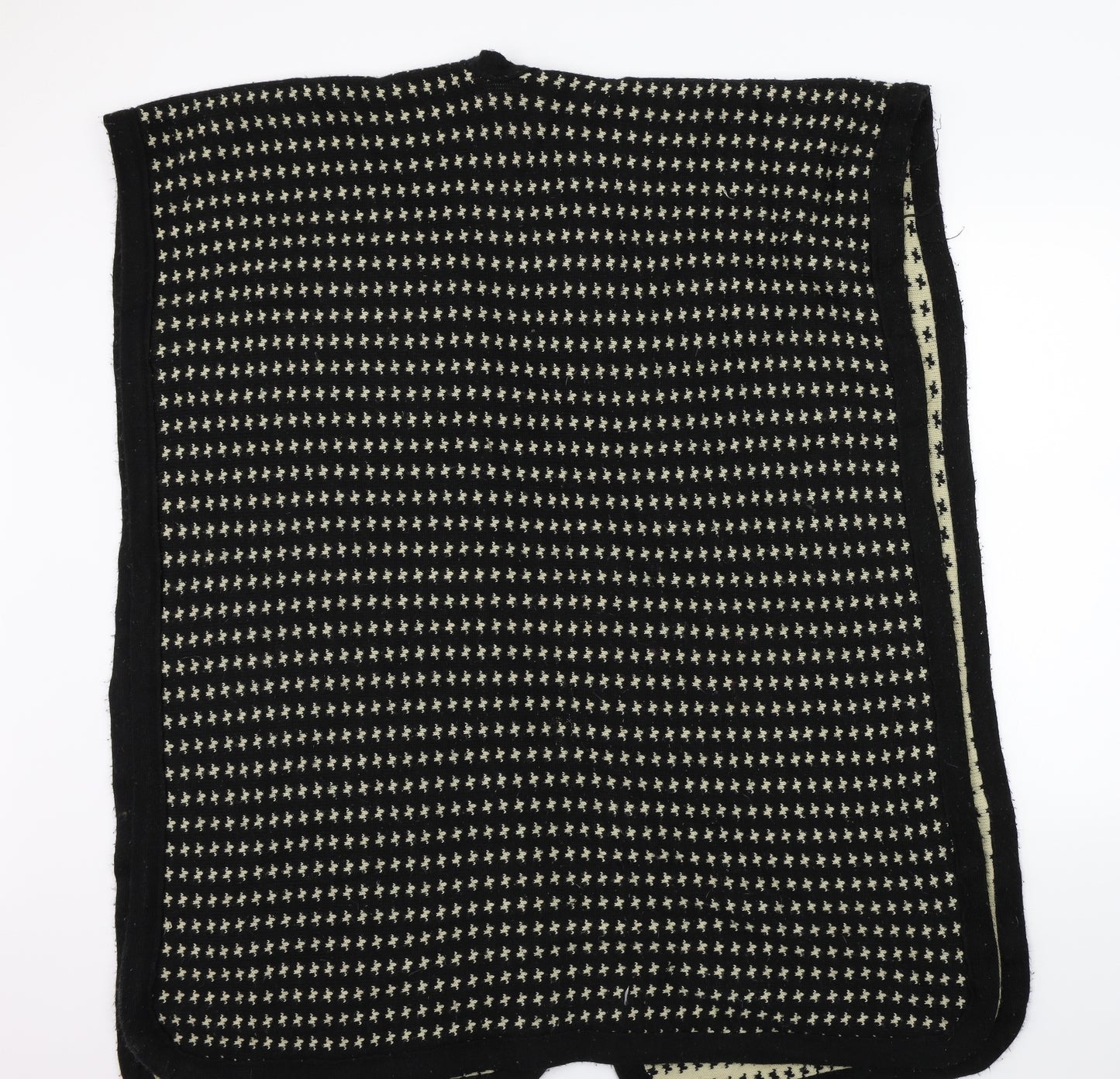 Preworn Womens Black Geometric  Wrap Jumper One Size
