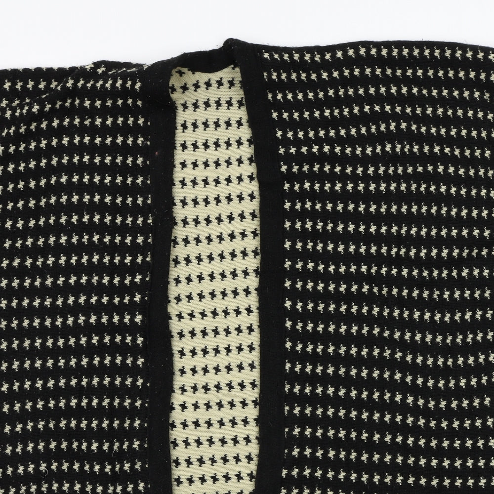 Preworn Womens Black Geometric  Wrap Jumper One Size
