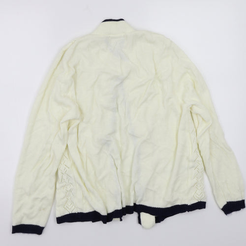 Glimpse Design Womens White   Cardigan Jumper Size L
