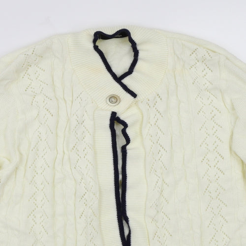 Glimpse Design Womens White   Cardigan Jumper Size L