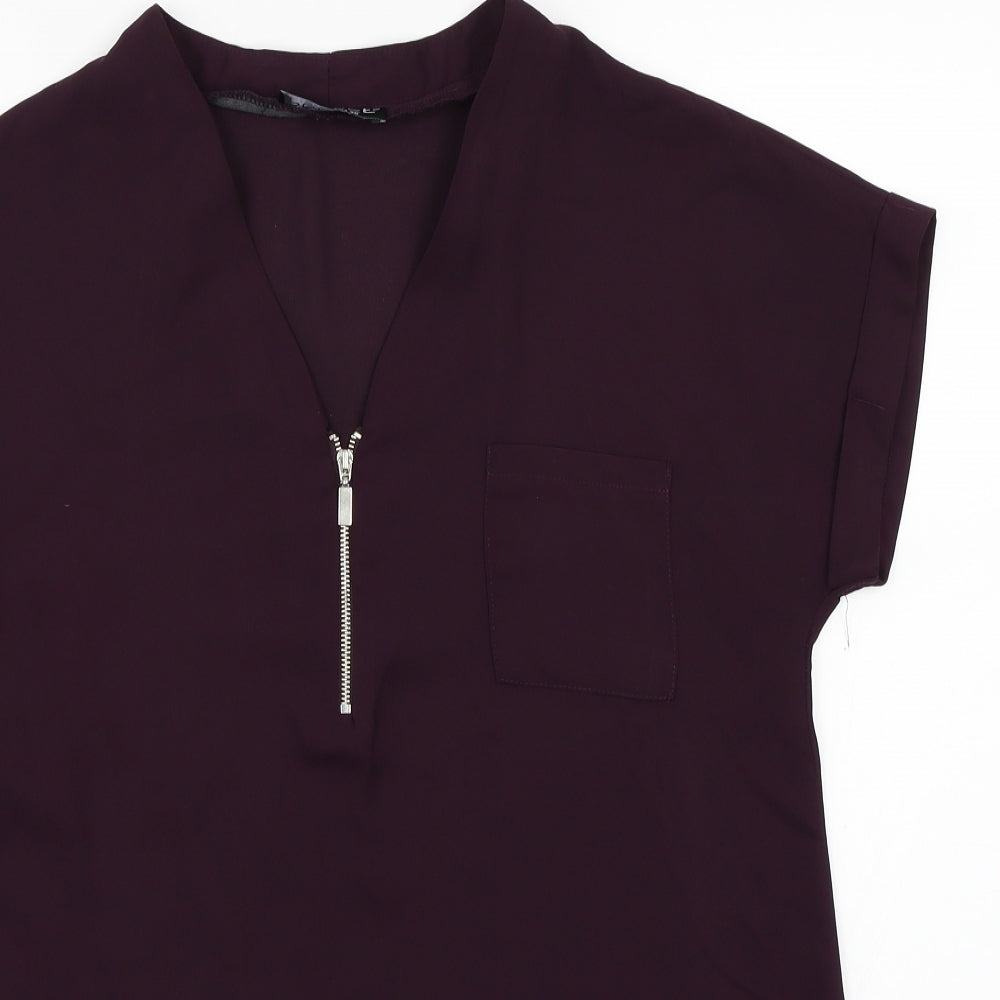 Select Womens Purple   Basic Blouse Size 10