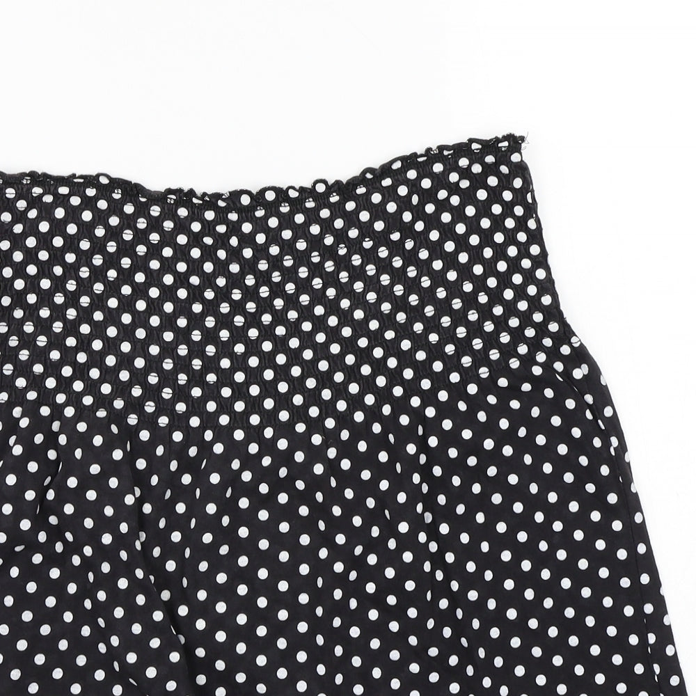 Evie Womens Black Polka Dot  Basic T-Shirt Size 12