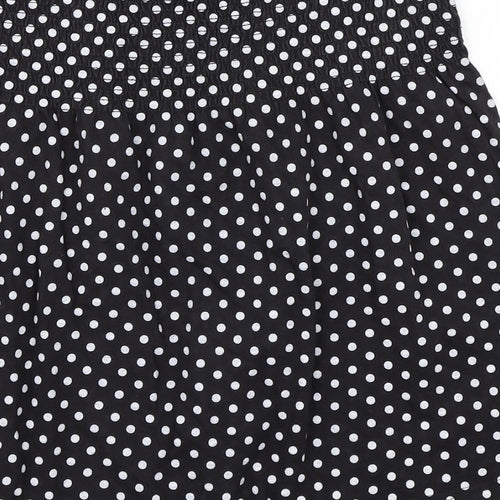 Evie Womens Black Polka Dot  Basic T-Shirt Size 12