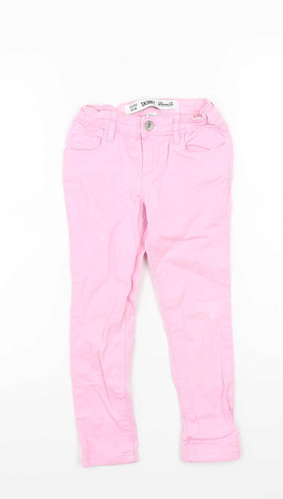 Denim & Co. Girls Pink   Skinny Jeans Size 5-6 Years