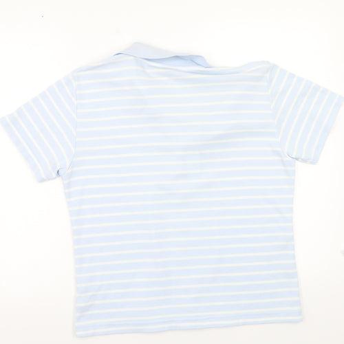 Donna lewis Womens Blue Striped  Basic Button-Up Size M