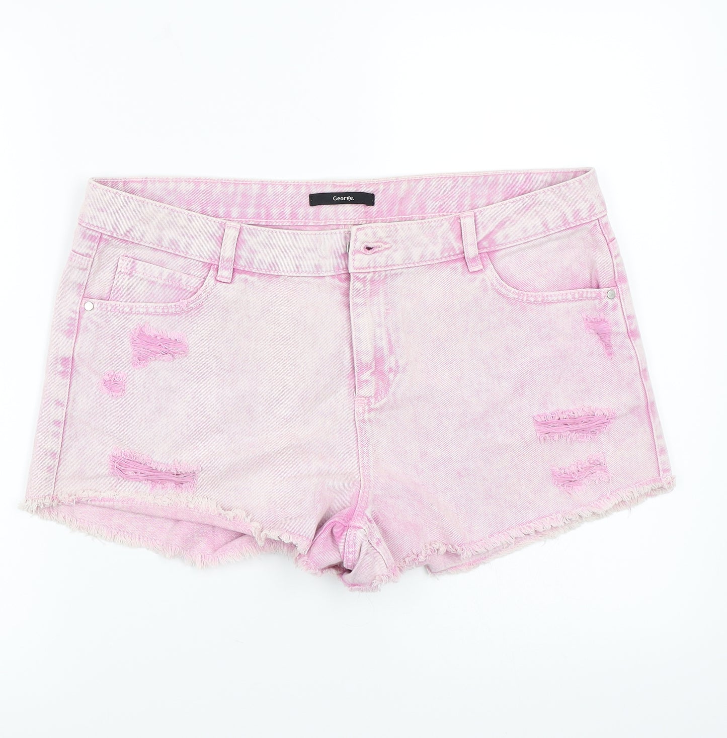 George Womens Pink   Cut-Off Shorts Size 14