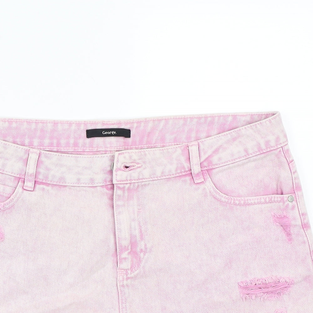 George Womens Pink   Cut-Off Shorts Size 14