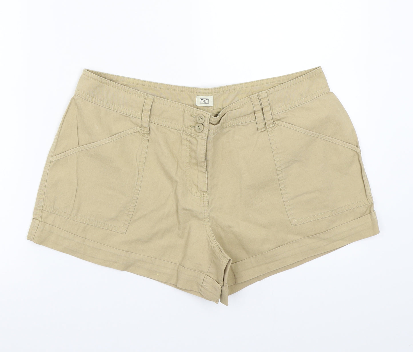 F&F Womens Beige   Bermuda Shorts Size 14