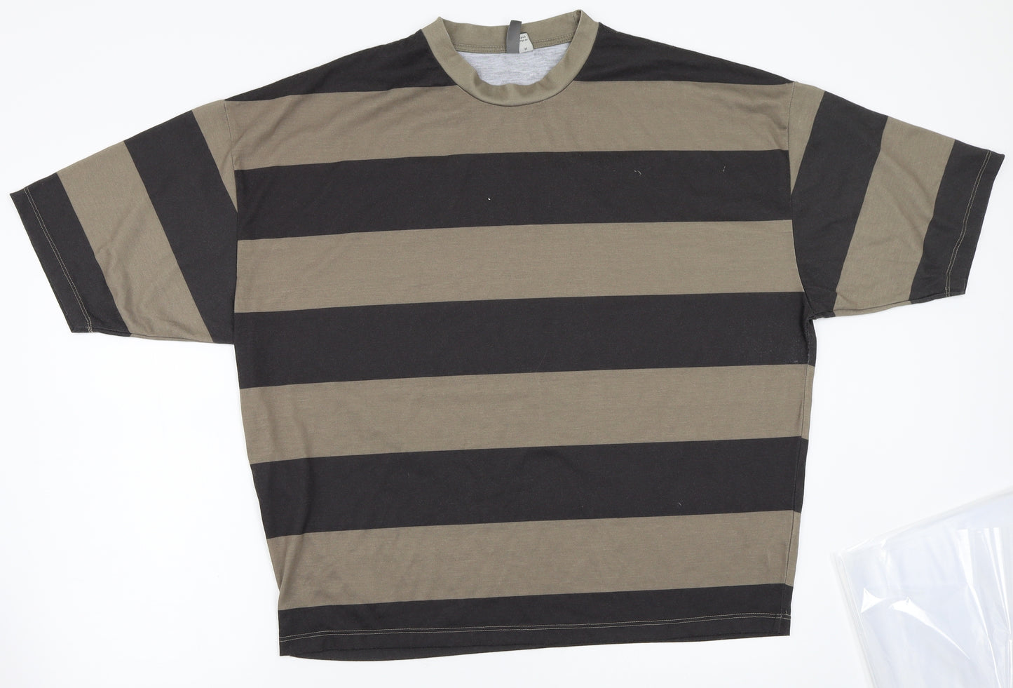 ASOS Mens Green Striped   T-Shirt Size M