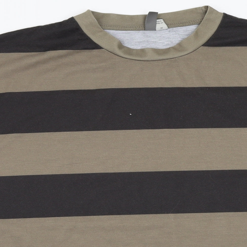 ASOS Mens Green Striped   T-Shirt Size M