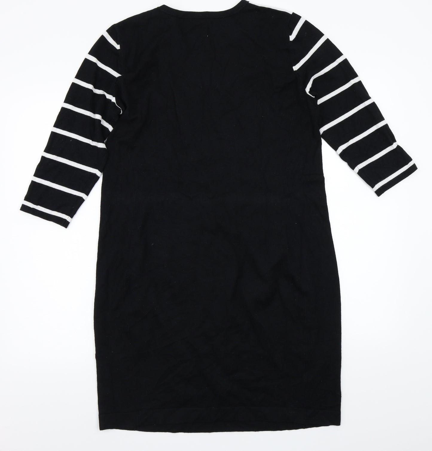 Roman Womens Black Striped  A-Line  Size 16