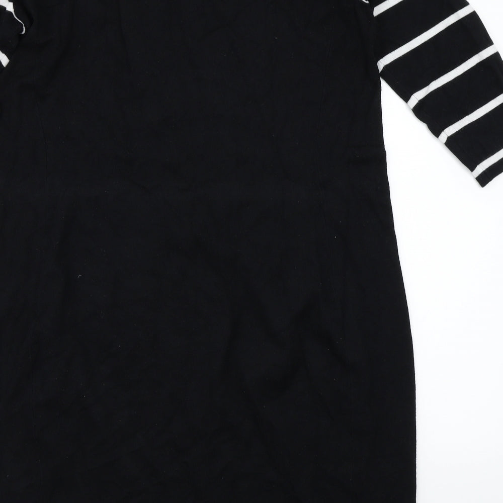 Roman Womens Black Striped  A-Line  Size 16