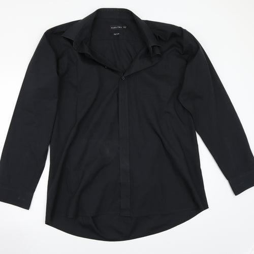 Double TWO Mens Black    Button-Up Size 17