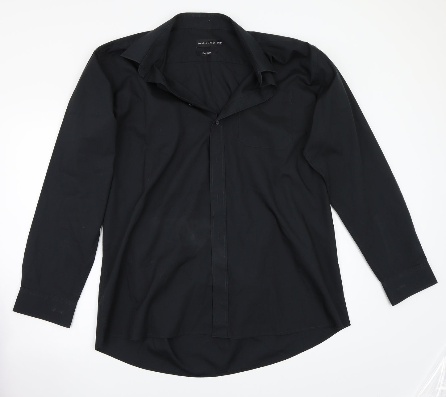 Double TWO Mens Black    Button-Up Size 17